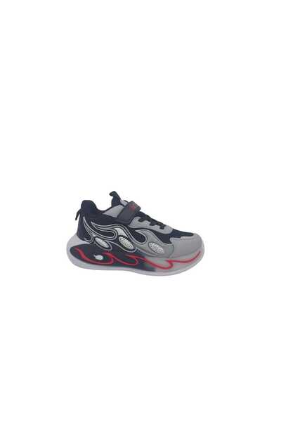 Zerhan 015 Pantofi sport negri din plasă pentru copii