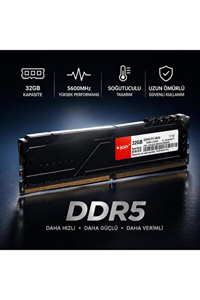 BORY 32Gb Ddr5 5600Mhz Desktop Ram with Cooler |   High-Performance Gaming & ...