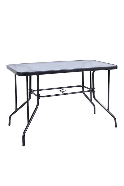 Zâna Casei Μεταλλικό τραπέζι κήπου με γυάλινη επιφάνεια και χώρο για ομπρέλα ...