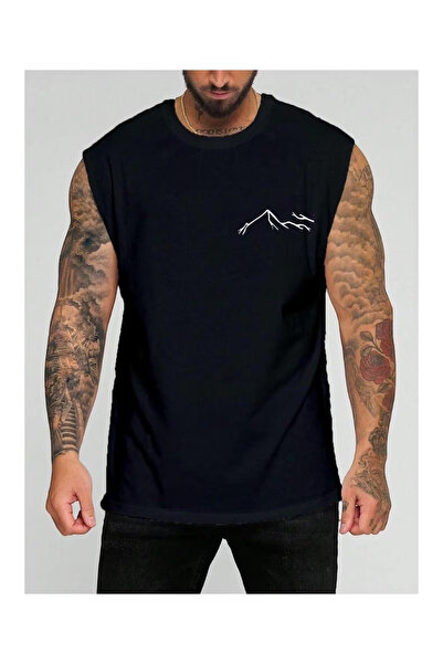 bellanova Printed Sleeveless Tshirt Men's Zero Sleeve Clothing Sportswear Ove...