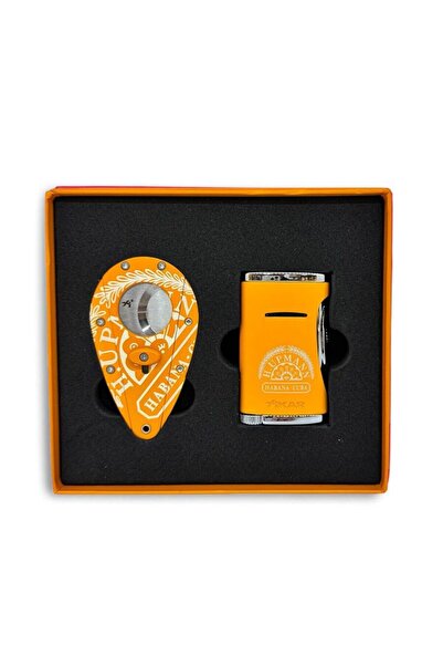 Habanos Sarı Puro Çakmağı ve Kesici Seti