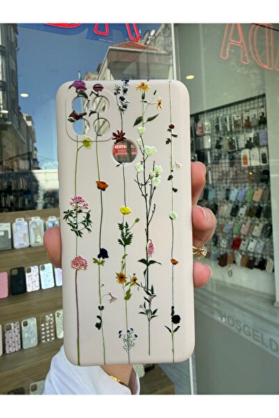 OVADA Oppo A15 Uyumlu Sarmaşık Çiçek Baskılı Silikon Telefon Kılıfı