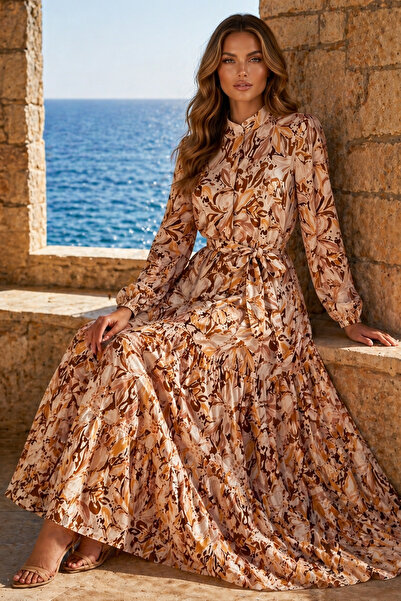 benguen Φόρεμα Τζέσικα με σχέδια, Τεσεττούρ, B595 Ταμπά