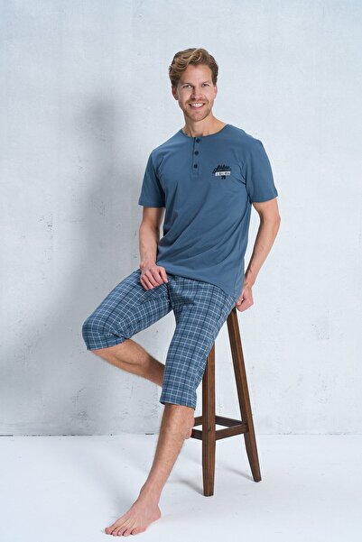 Over Sleep by Poleren Over Sleep 2380 Erkek Kapri Pijama Takım