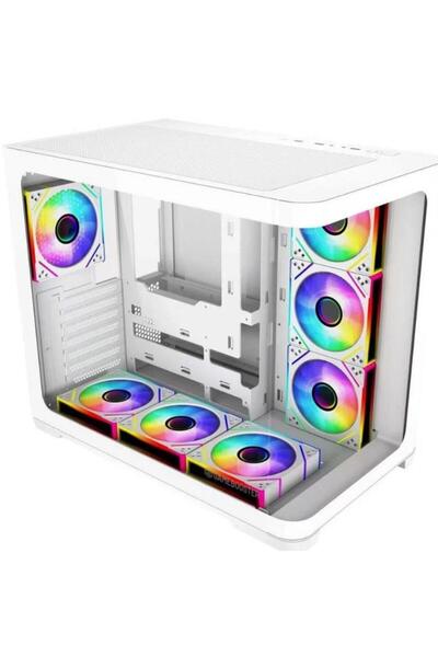 GAMEBOOSTER 750W 80+ BRONZE Seaview GB-G2852W Gaming Mid-Tower PC Kasası Beyaz