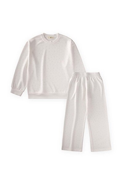 Cigit Ολοκληρωμένο Σετ Μοντάλ με Πέτρες για Ηλικίες 8-13 Εκρού