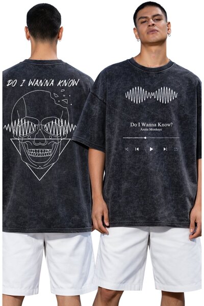 Fuddy Moda Unisex Oversize T-Shirt με στάμπα Artric Monkeys Do I Wanna Know σ...