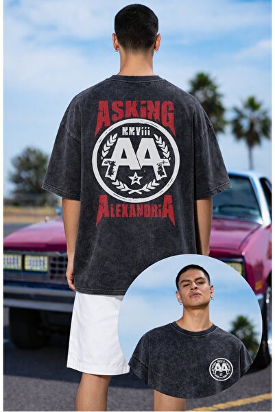 Fuddy Moda Tricou unisex Asking Alexandria cu imprimeu pe spate, lavabil, tri...