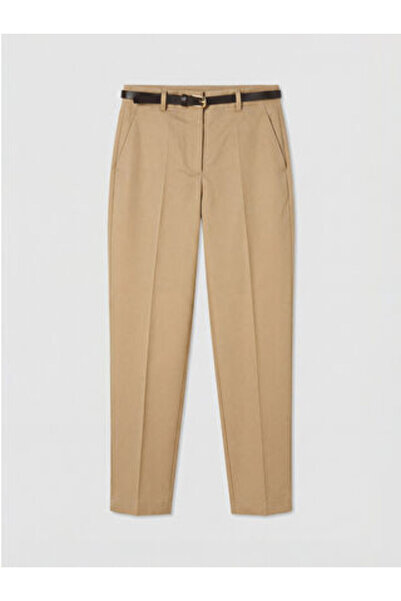 LC Waikiki Beige waist Belt pack Gabardine women's trousers