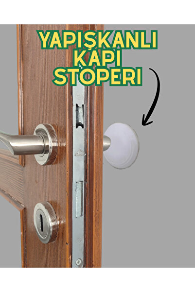 KAYRA LEATHER CRAFT Yapışkanlı Kapı Kolu Stoperi Beyaz - Duvar Koruyucu Tampo...