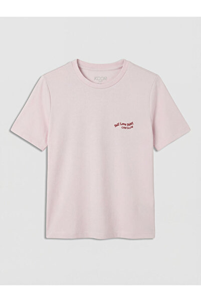LC Waikiki Pink embroidered soft touch women's sports t-shirt from gulis clot...