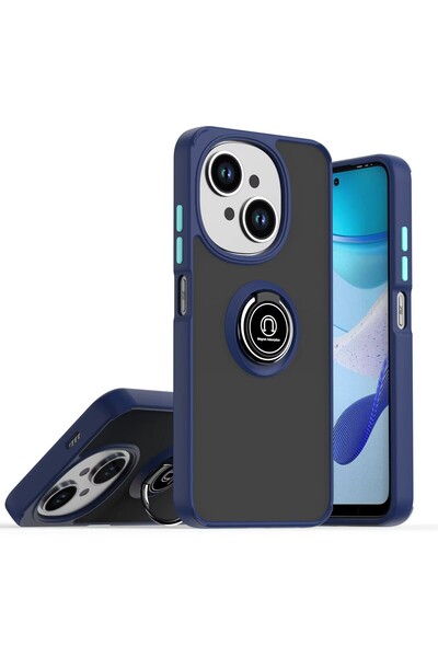 TECNO SPARK GO 2025 İçin uyumlu olan Kamera Korumalı Buzlu Kenarları Yüksek Yüzüklü Sert Silikon kılıf