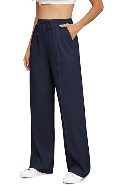 Dotail Γυναικεία παντελόνια BEIGAI, ψηλόμεσα, με φαρδιά γραμμή, με τσέπες, μέ...