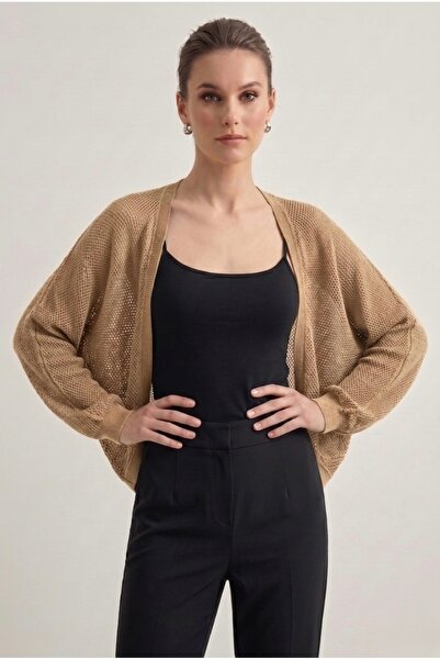 Neden Tekstil Πολυτελές διάτρητο λεπτό πλεκτό μπολερό ζακέτα