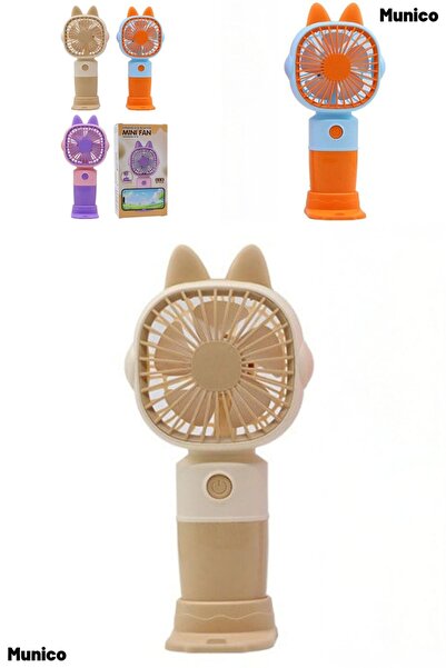 Munico Kedi Kulaklı Mini Fan Telefon Tutuculu Şarjlı Sessiz Çalışma Masaüstü ...