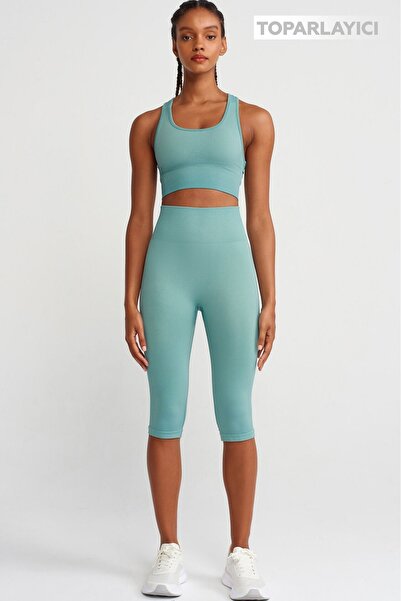 COMEUP Κολάν Κάπρι με εφέ σύσφιξης, Ματ Πράσινο