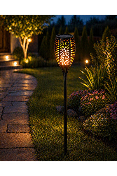 Dessa Ηλιακό φωτιστικό LED με εφέ φλόγας, εξωτερικού χώρου, 78 εκ.
