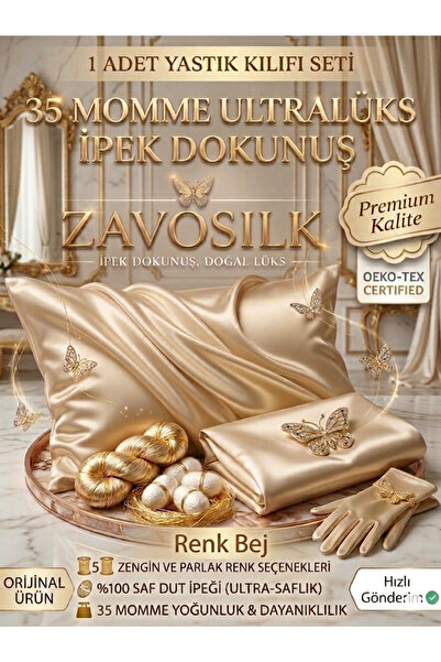 ZAVO ZAVOSILK 35 Momme %100 Saf Dut İpeği Yastık Kılıfı Seti - Ultra Lüks Doğ...