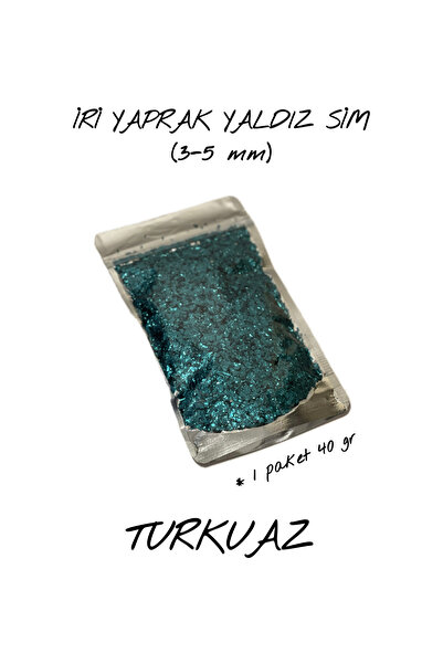 DURAKS TURKUAZ İRİ YAPRAK YALDIZ SİM (3-5 mm) 40 gr | İpek Sıva & Pamuk Sıva ...