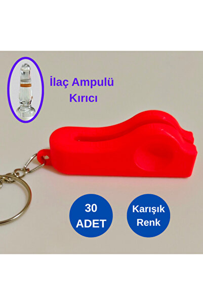 3D Karamürsel 30 ADET Pratik İlaç Ampulü Kırıcı Anahtarlık - Güvenli Cam Ampu...