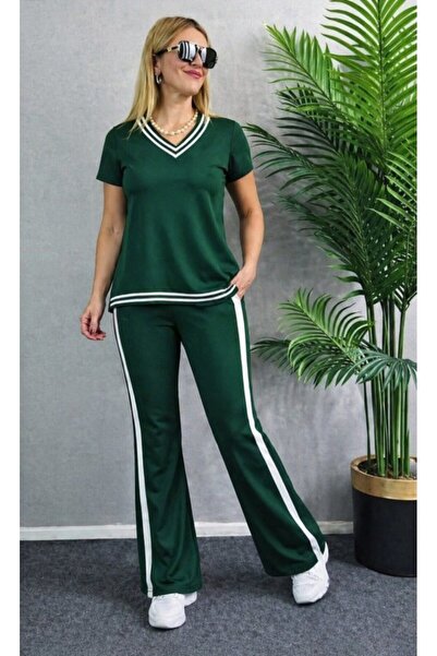 DRESSIFY WOMEN’S FASHION Γυναικείο κοντομάνικο σετ με λαιμόκοψη V Βισκόζη με ...