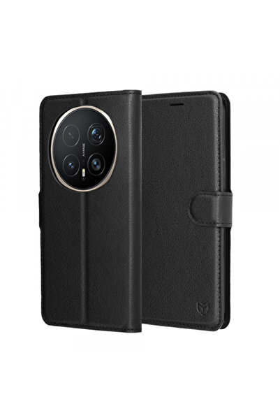 Stef's Cat Husa pentru Honor Magic8 Pro, Stef's Cat, Leather Folio, Neagra