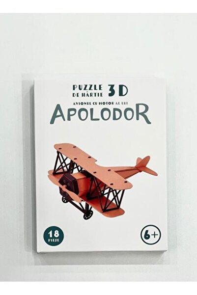 Editura Arthur Puzzle 3D din hârtie: Avionul cu motor al lui APOLODOR (19 piese)