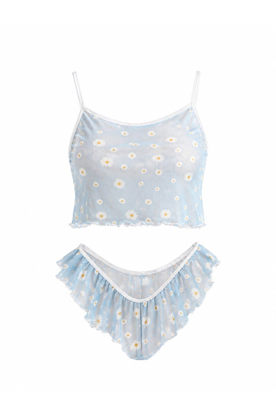 Paw Garage Γυναικείο Σετ Velia Tulle - Σετ Μπραλέτ και Σλιπ από Διαφανές Τούλι