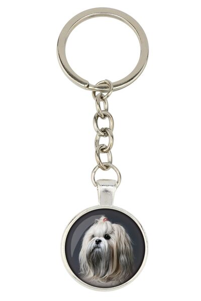 Art - Dog Lhasa Apso - keychain with your photo, key decoration, bag pendant ...