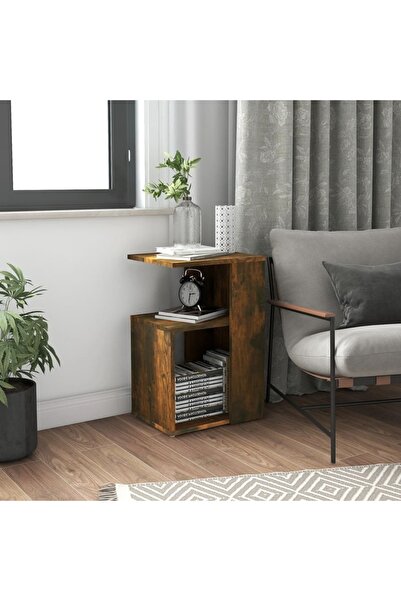 vidaxl Τραπέζι Βοηθητικό Καπνιστή Δρυς 36x30x56 εκ.