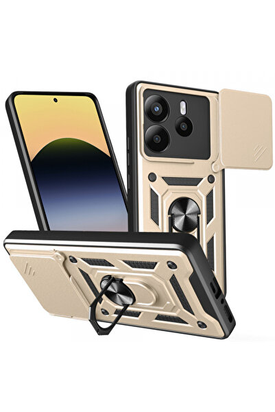 Stef's Cat Husa pentru Xiaomi Redmi Note 14 5G, Stef's Cat, CamShield, Aurie