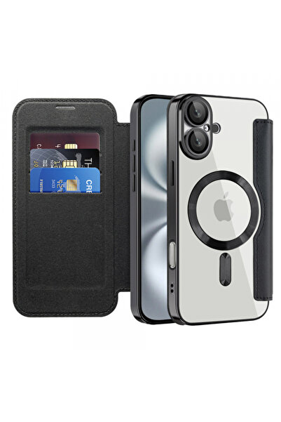 Techsuit Θήκη MagSafe για Apple iPhone 16 Plus, Techsuit, SmartMag Book, Μαύρο