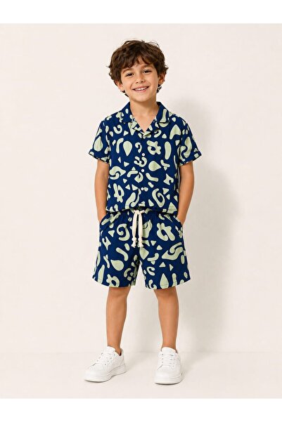 My Kids Wear Modern Patterned Children's Summer Shirt & Shorts Set – Comforta...