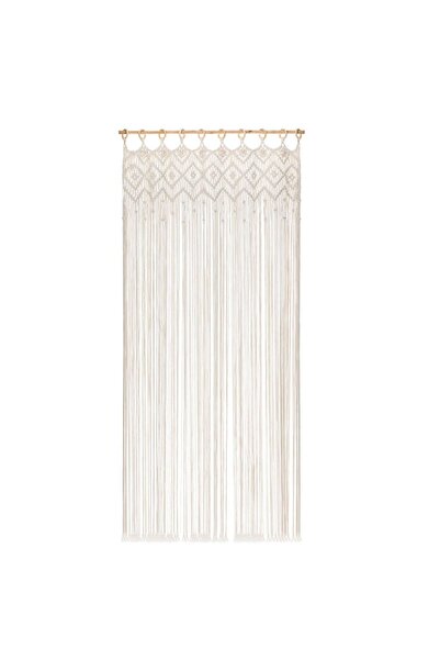 Zâna Casei Διακοσμητική κουρτίνα πόρτας μακραμέ εκρού 100x200εκ.