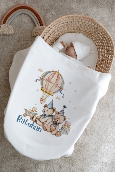 Astral Baby 100% Cotton Premium Newborn Hospital Release 6-Piece Set with Collar and Long Sleeves Balloon