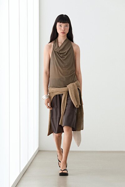 Massimo Dutti Dökümlü pamuklu halter top
