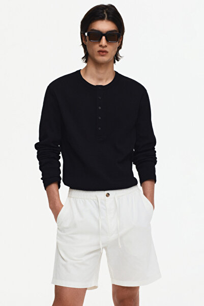 H&M Keten Karışımlı Şort Regular Fit
