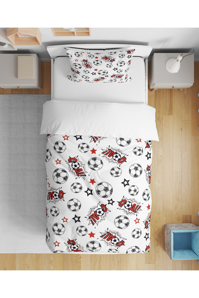 Vaveyla Home Football Patterned 3D Digital Printed Single Youth Boy's Duvet C...