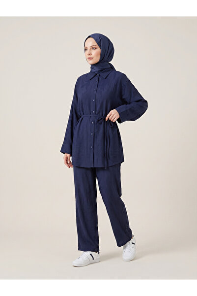 Lunsera Store بدلة بنطلون بأكمام مزيفة - أزرق داكن