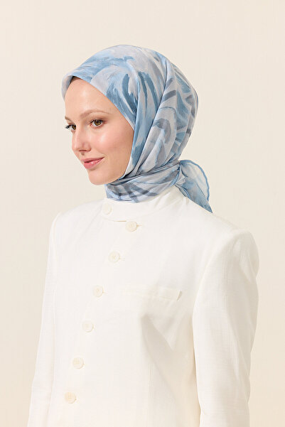 cs camellia scarf El Dikişi Soft Eşarp Brush - Mavi