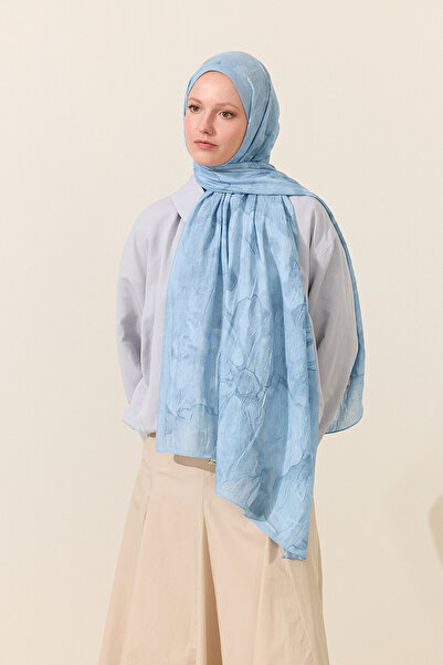 cs camellia scarf Σάλι Nars Kraş - Μπλε