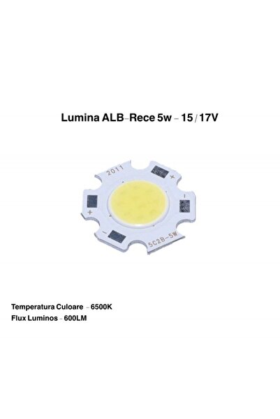 Stef's Cat LED COB 11mm, Putere 5W Alb Rece