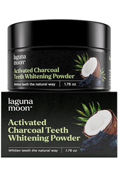 Lagunamoon Active Charcoal Teeth Whitening Powder - 50g Natural Coconut Charc...