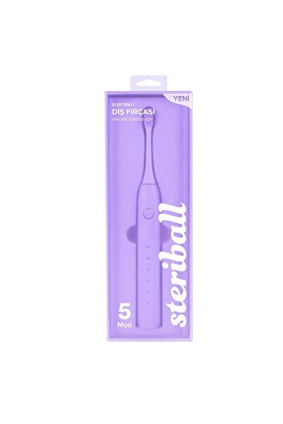 Steriball Elektrikli Diş Fırçası Lila - 5 Farklı Mod; Değiştirilebilir Fırça Başlığı; Type-c şarj