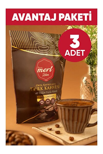 BAYRAM MERT HELVA Yumuşak İçimli Türk Kahvesi (100 gr) 3'lü Paket