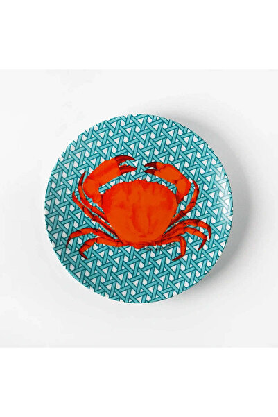 VİTELLİ Hazeran Crab Patterned Porcelain Plate 20 cm