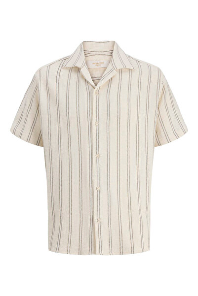 Jack & Jones Jorcoba Strıpe Resort Ekru Erkek Gömlek 12271060