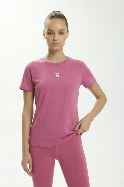 Cardio Bunny Women's Regular Fit T-Shirt With Logo Print