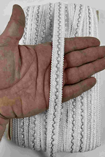 Hobigram White Dense Silver Lpera Dense Knit Embossed Decorative Ribbon – Pre...