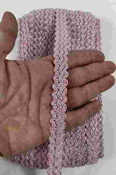 Hobigram Pink Silver Lpera Dense Knit Embossed Decorative Ribbon – Premium Ri...